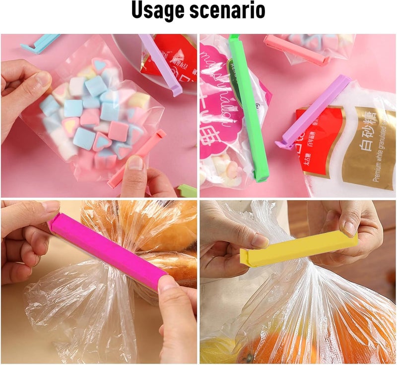 QUOBY 48-PCS Food Bag Clips - Plastic Clips for Snacks,Cereal,Bread Bags (2.3" Small, 3.5" Medium, 4.3" Large) | Airtight Seal Keeps Food Fresh | Pantry & Kitchen Organization Essentials (48Suit) - Image 5